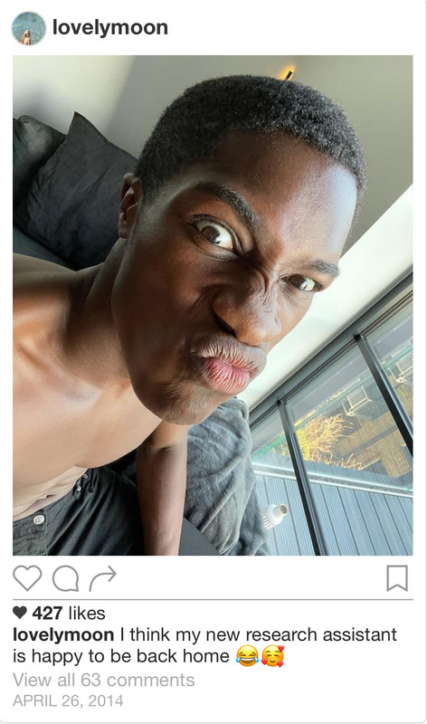 A screenshot of Luna's Instagram post about Blaise.