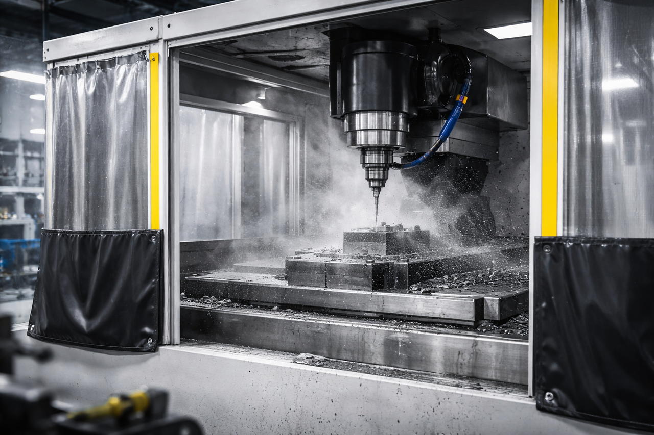 Industrial environment with machine monitoring and operational condition control