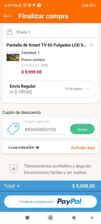 Linio: Pantalla 4k Smart TV 65 Pulgadas LCD Sony XBR-65X81CH - Negro con PayPal