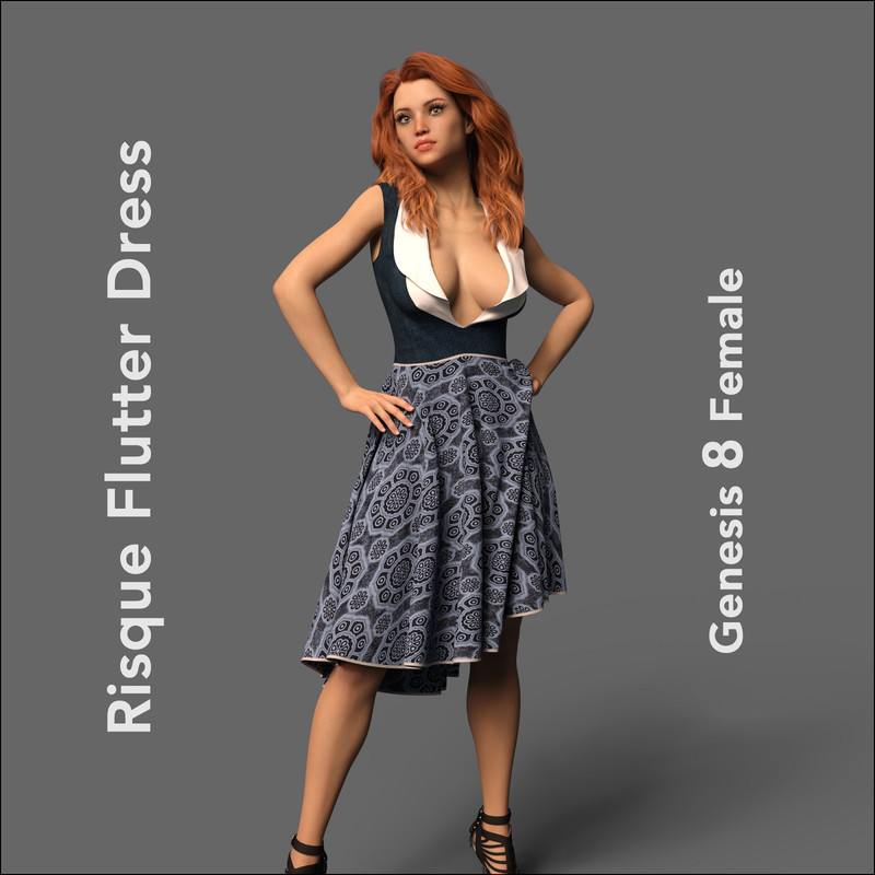 The Risque Flutter Dress for Genesis 8 Female