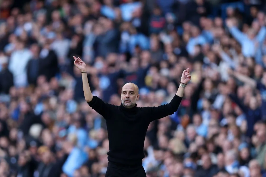 Guardiola coaching Manchester City