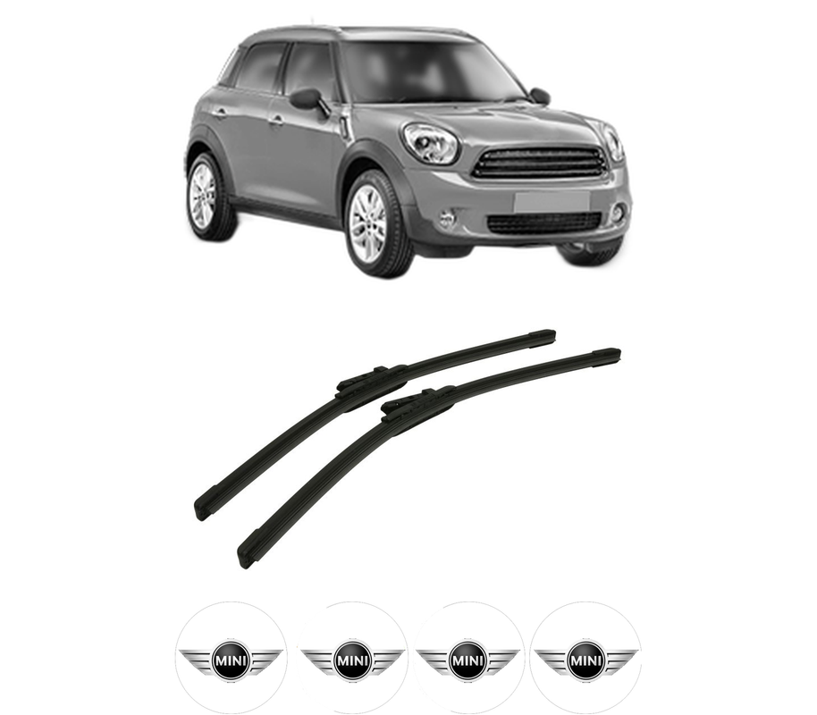Set stergatoare auto MINI MINI COUNTRYMAN (R60) din 2010-2016, pentru parbriz auto, 2 bucati, Bosch Aerotwin, din cauciuc siliconat rezistent, 4 Stickere Auto MINI
