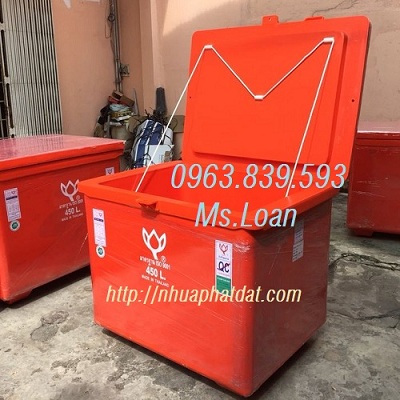 Thùng giữ lạnh thailand 450L trữ hải sản, thùng đá nhựa bảo quản thực phẩm lâu 0963.839.593 Ms.Loan Thung-da-uop-hai-san-450l-1