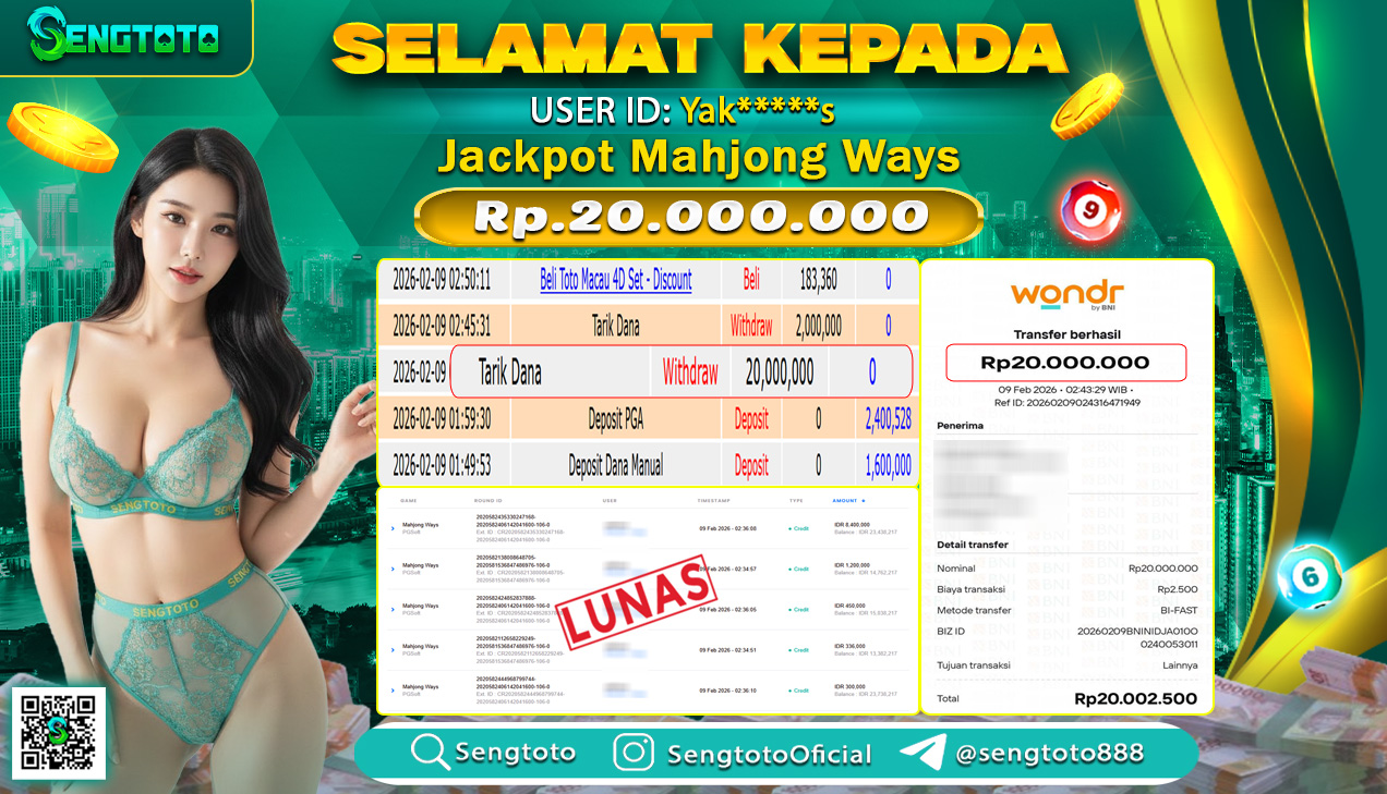 BUKTI PEMBAYARAN SLOT MAHJONG WAYS 
