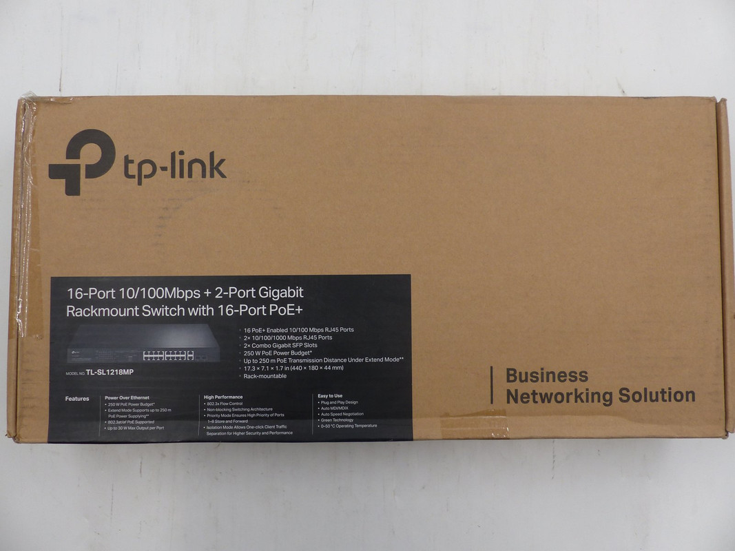 TP-LINK TL-SL1218MP 16-PORT RACKMOUNT SWITCH 1760500186