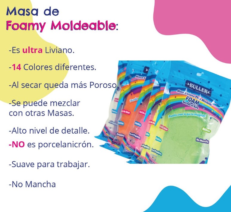 Foamy Moldeable 60gr pasta liviana para modelar figuras 3d