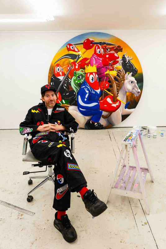 Philip Colbert ritratto nel suo studio a Londra