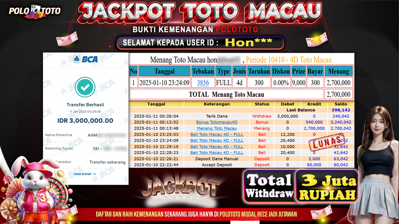POLOTOTO JACKPOT TOGEL TOTO MACAU Rp.3,000.000,-