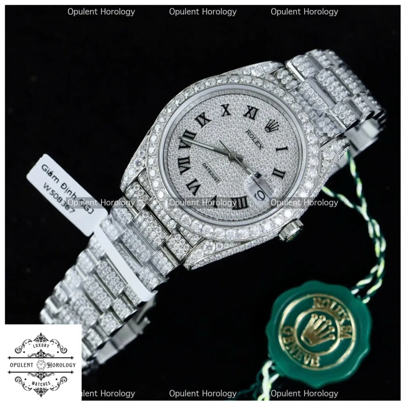 Rolex Datejust 41 mm Full Moissanite Diamonds Replica