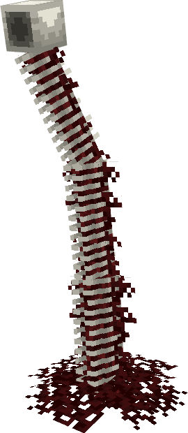 A tall skinny flesh mass with a giant rig cage going from top to bottom