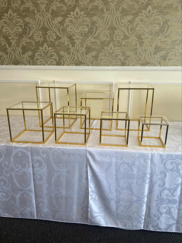 7pcs Gold/Clear Acrylic Top Risers