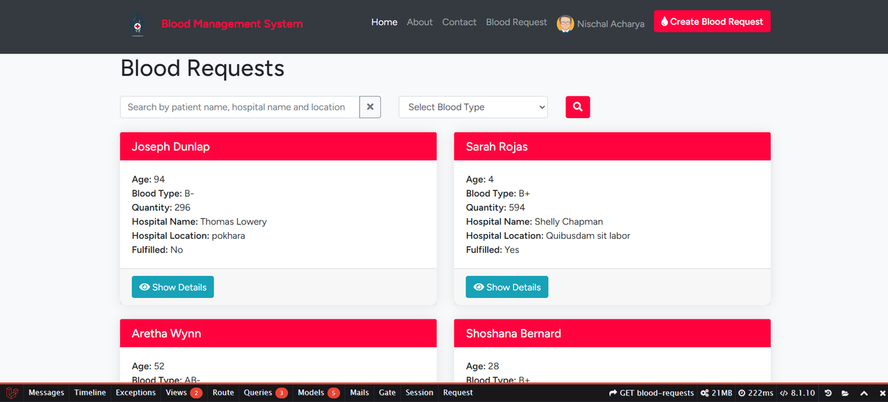 Blood Management System by Nischal Acharya