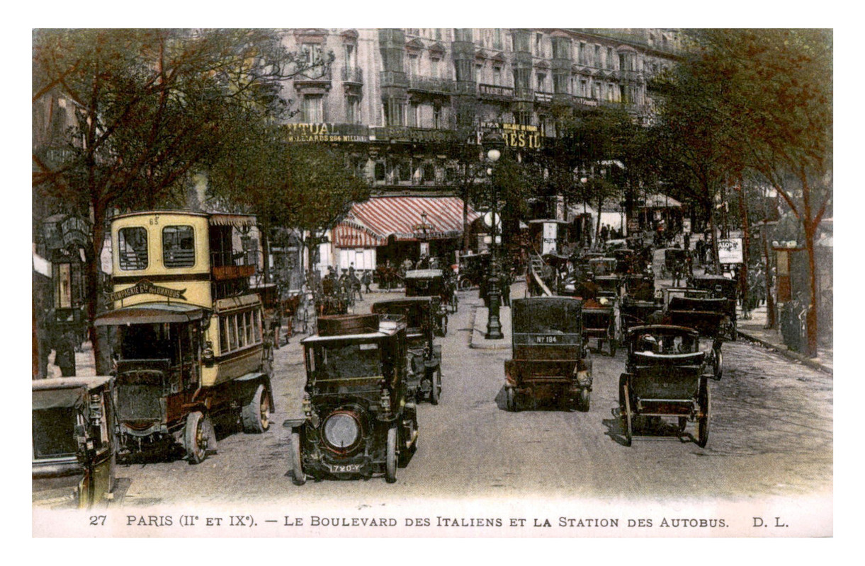 Paris, Boulevard des Italiens et Station des Autobus (D L 27)