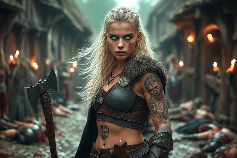 Viking-girl-holding-norse-axe-(5)