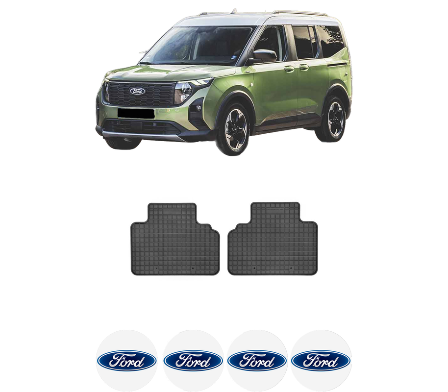 Set covorase presuri FORD TOURNEO COURIER V769 MPV (N1P) din 2023, auto, din cauciuc thermoplastic, 4 Stickere auto cu FORD