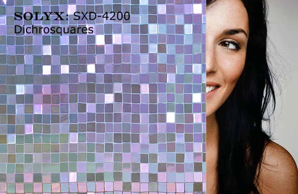 SXD-4200 DichroSquares – Cut Glass Window Film. SXD-4200 A shimmering and beautiful, dichroic cut glass film that shifts through a rainbow of colors from…