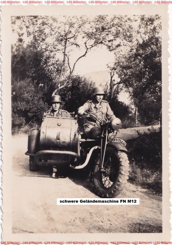 Feldgendarm Beute Motorrad FN 12 in Carnac Feldgend Trupp 205 205 ID 10