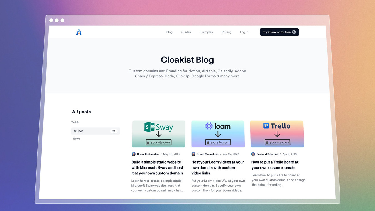 New Cloakist Blog
