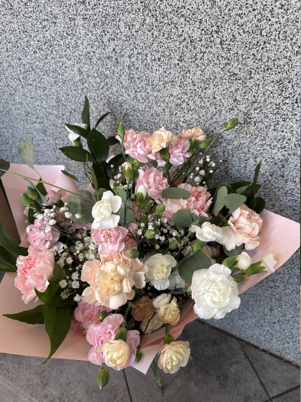 Bukiet z 9 pastelowych goździków 