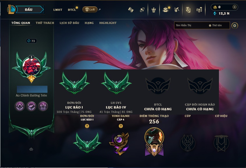 Acc LMHT # - Khung Lục Bảo