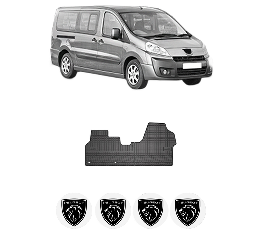 Set covorase presuri PEUGEOT EXPERT TEPEE (VF3X_) din 2007-2016, auto, din cauciuc thermoplastic, 4 Stickere auto cu PEUGEOT