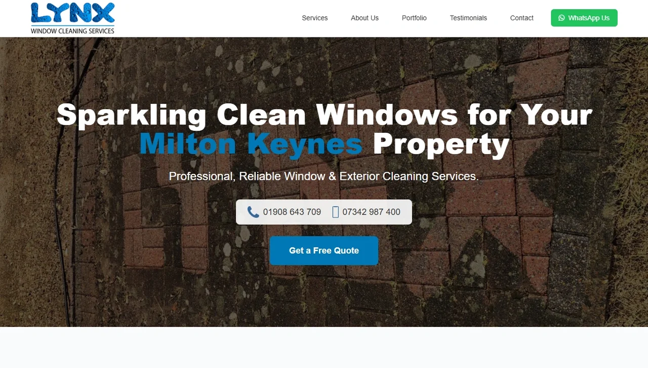 Lynx Window Cleaning website