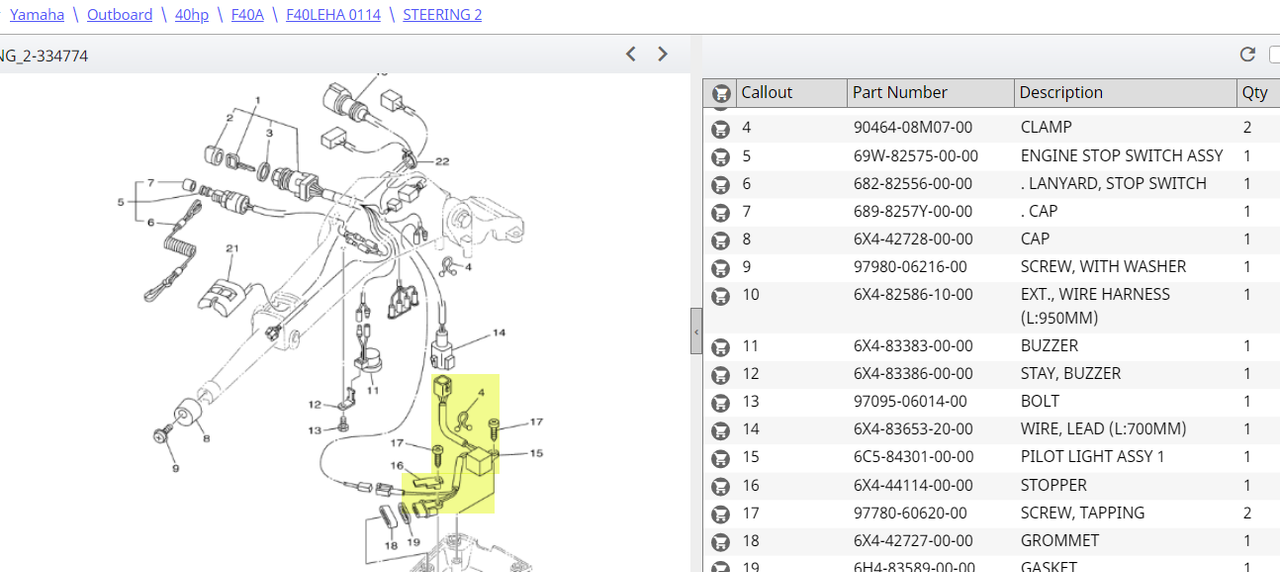 2015 F40 HP tiller handle temperature and Oil warning lights and sounds