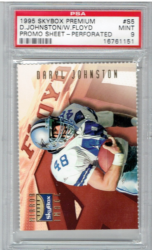 1995 SkyBox Premium Samples S5 Daryl Johnston - William Floyd (Mirror Image) PSA 9