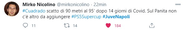#Cuadrado scatto di 90 metri al 95' dopo 14 giorni di Covid. Sul Panita non c'è altro da aggiungere #PS5Supercup #JuveNapoli