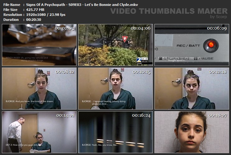 Signs Of A Psychopath - S09E03 - Let's Be Bonnie and Clyde.mkv