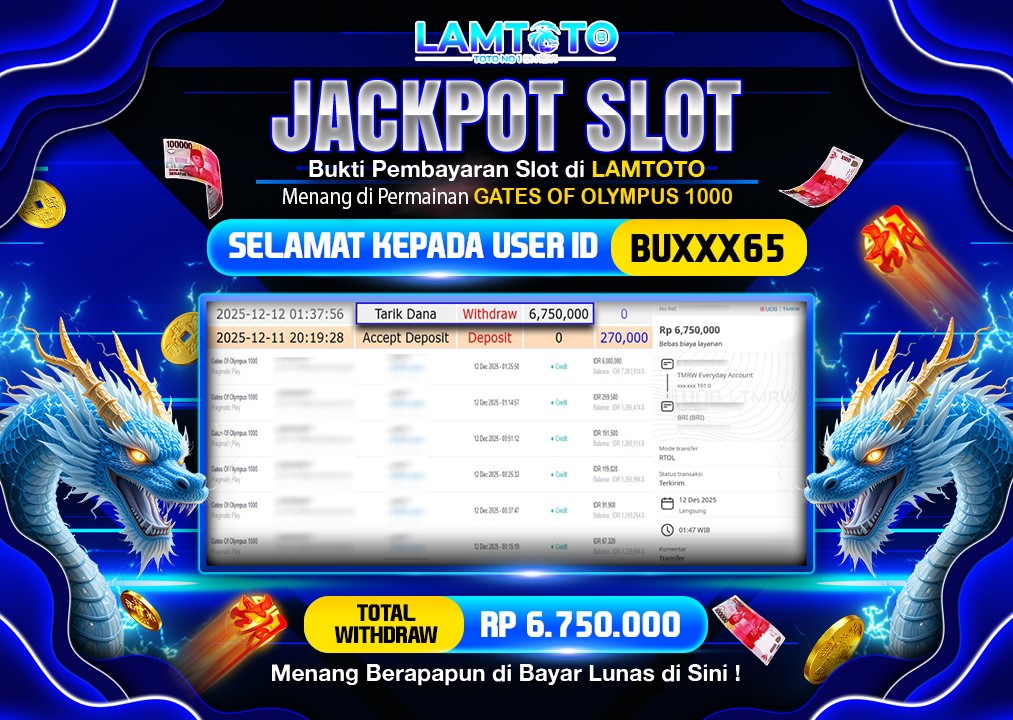 BUKTI JACKPOT LUNAS LAMTOTO