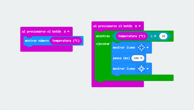Bloques de MakeCode para programar sensores