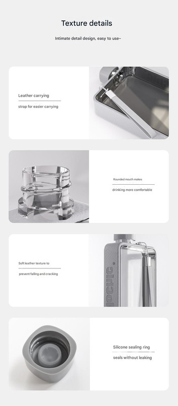Slim Tritan Flat Water Bottle - 380ml BPA-Free, Leakproof with Leather-Textured Sleeve & Strap(white)