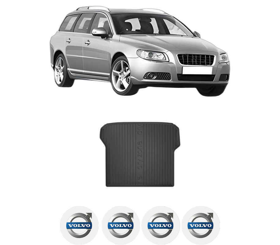 Tavita Portbagaj VOLVO V70 III (135) din 2007-2016, Protectie Portbagaj Auto, 4x Stickere auto cu VOLVO