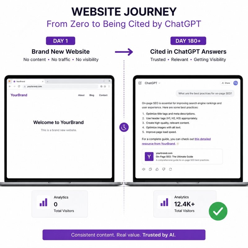 how to get cited by ChatGPT with a new website and no backlinks in 2026