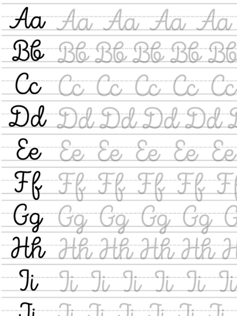 Ejercicios alfabeto negrita