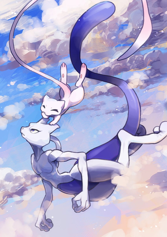 mewtwo-and-mew-pokemon-drawn-by-fuku-huk