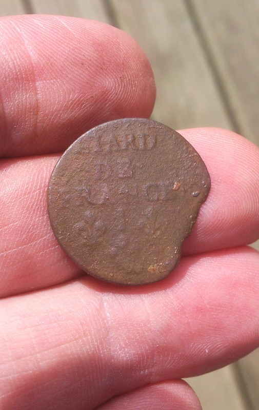 Louis XIV Liard 1656-1658 Limoges mint reverse 2