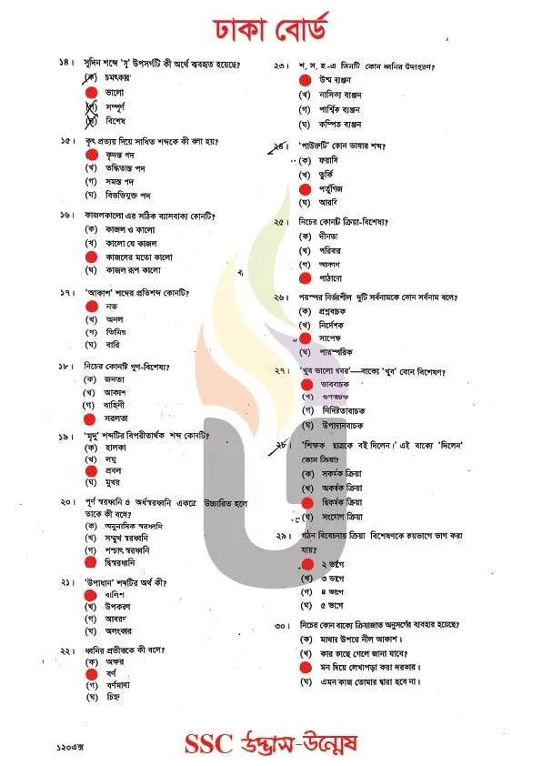Bangla 2nd Paper MCQ Question With Answers 2026 Dhaka Board