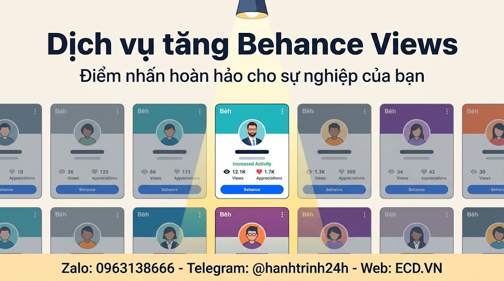 dịch vụ tăng behance views organic cho portfolio