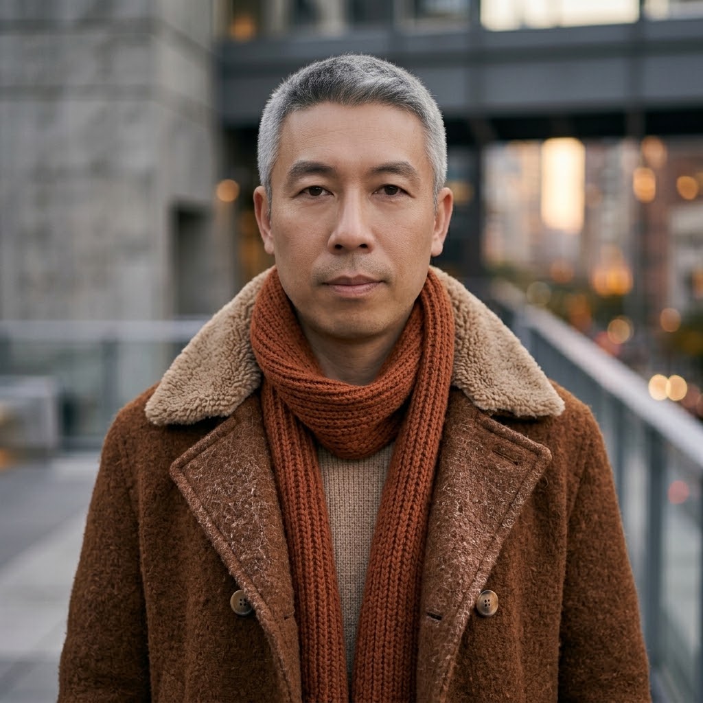 Áo len dày nâu