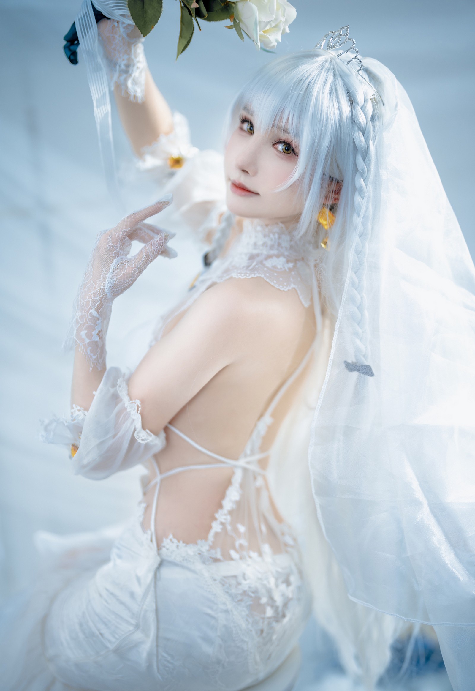 一千只猫薄禾写真 – 花园誓约婚纱 Cosplay 高清写真（16P / 56.6MB）插图1