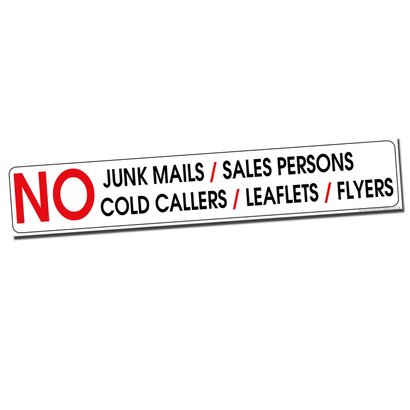 No Junk Mail Stickers Cold callers Salespeople Flyers Letterbox Sign STKPN00088