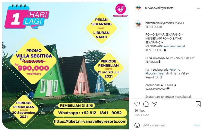 Promo menginap di Nirvana Valley Resort.