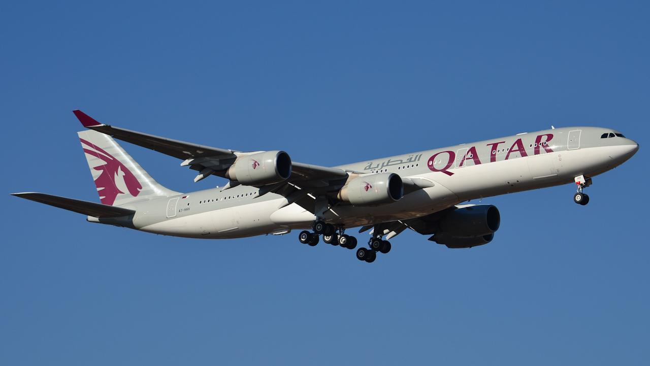 Commercial aircraft flying