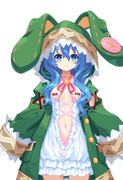 1girl, yoshino (date a live), blue hair, blue eye, Green Coat, animal hood down, s-2280767971