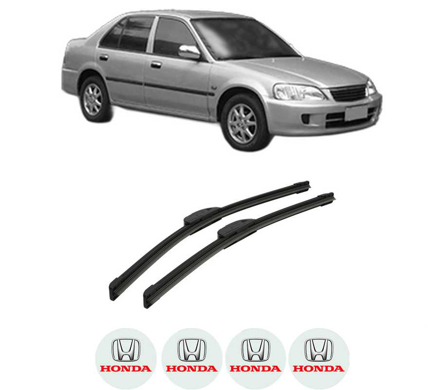 Set stergatoare auto HONDA CITY Saloon din 1999-2003, pentru parbriz auto, 2 bucati, Bosch Aerotwin Retrofit, din cauciuc siliconat rezistent, 4 Stickere Auto HONDA