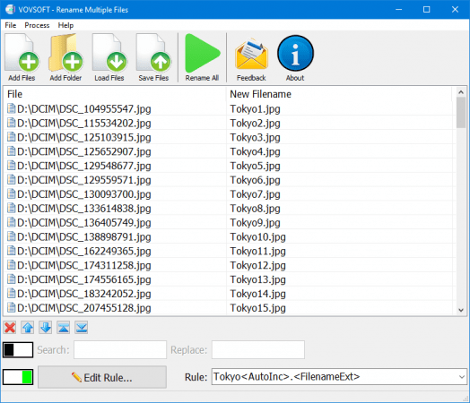VovSoft Rename Multiple Files v2.1.0.0