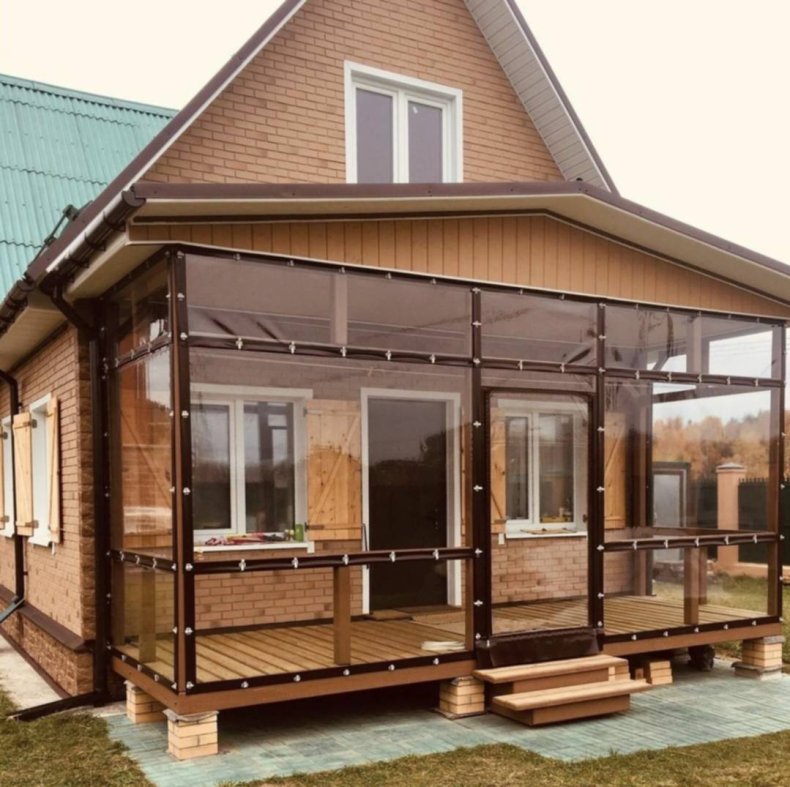 Мягкие окна на веранде 