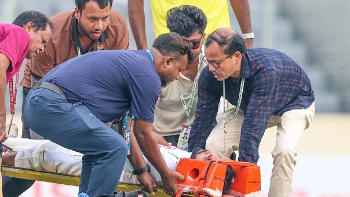 স্ট্রেচারে করে মাঠ ছাড়লেন তাওহিদ